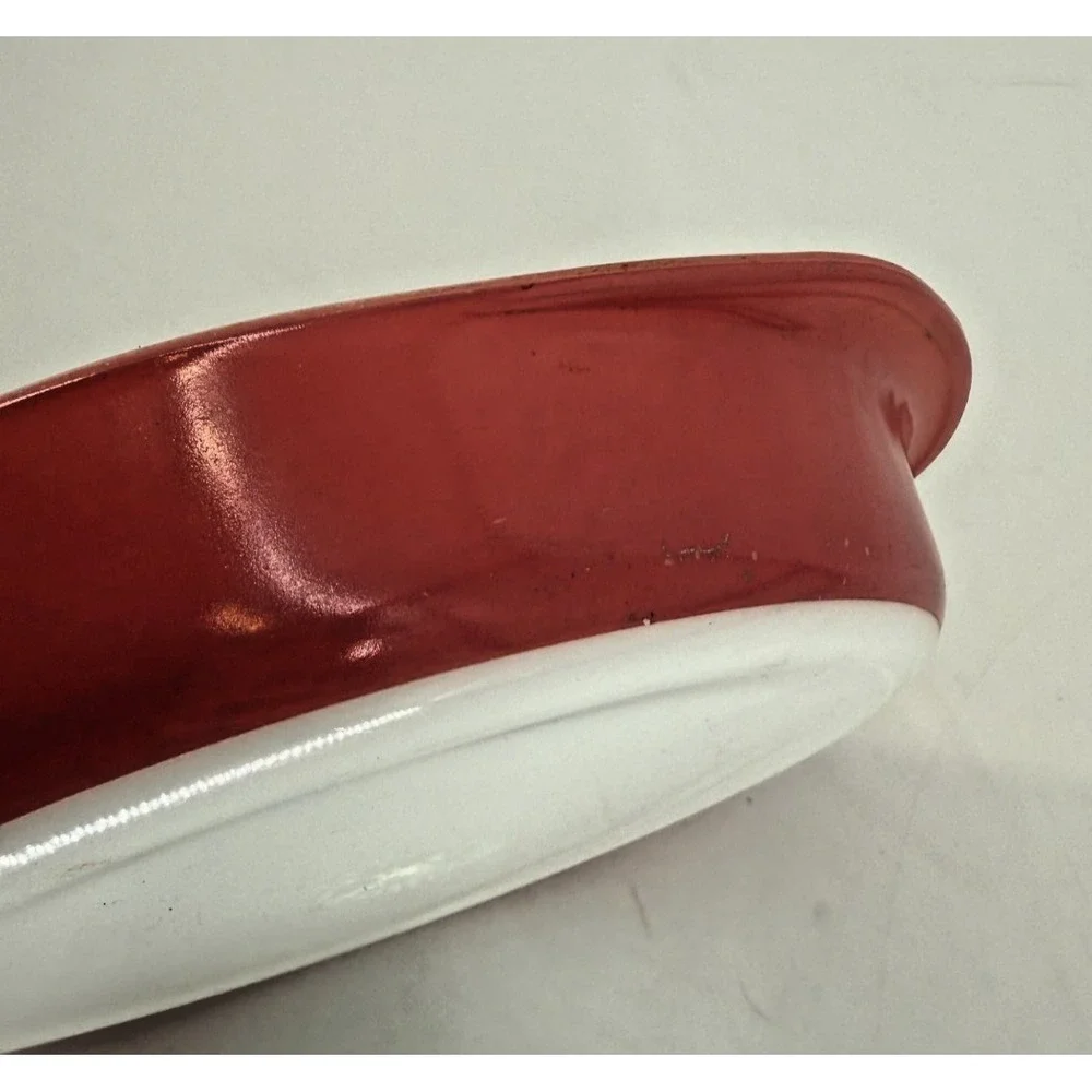 Vintage Pyrex Pink Milk Glass Baking Dish Round Casserole‎ Atomic MCM Ovenware
